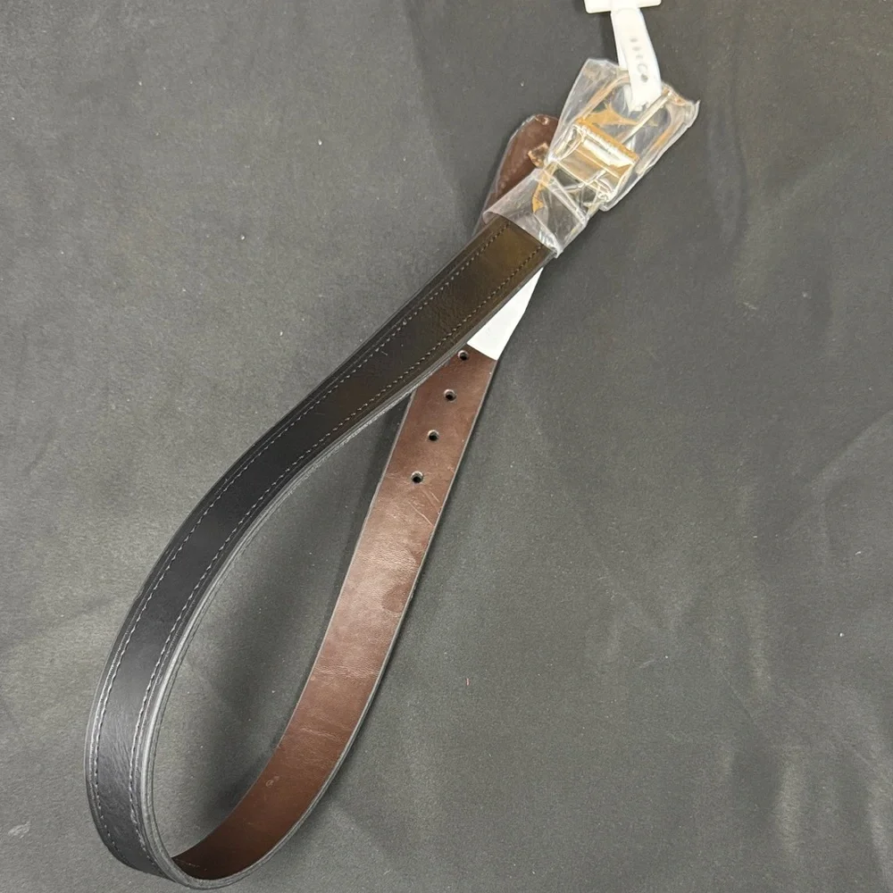 Crown & Ivy Kids medium size 7-10 Black and Brown Leather Belt reversible new
